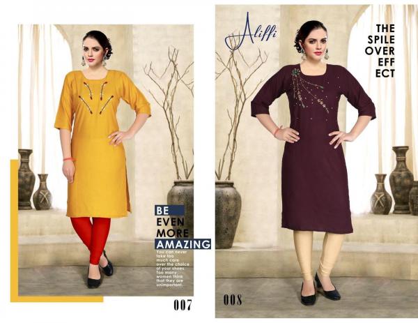 Moksha Aliffi Regular Wear Rayon Kurti Collection